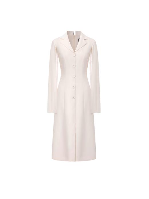 【温润之珠】纱袖开衩飘袖西装连衣裙 商品图0