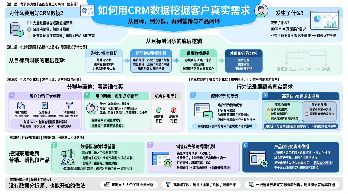 一、用CRM数据前，先把目标和数据基础理清楚