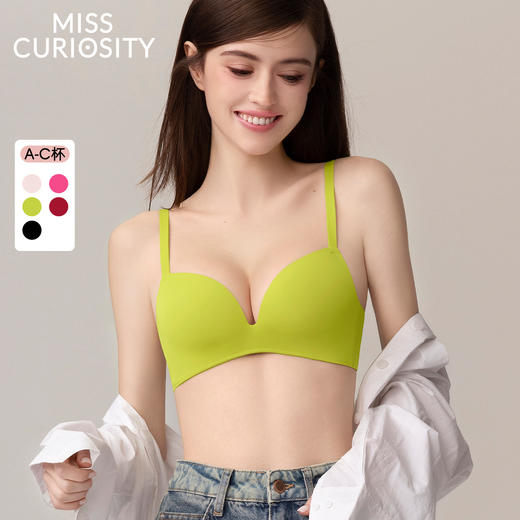 好奇蜜斯无痕内衣女小胸聚拢显大无钢圈性感防下垂文胸罩套装光面 尔莎 蜜莉恩 商品图0