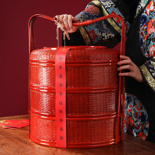 御茶膳房年货高档礼盒装新年过年大礼包糕点坚果送礼长辈春节礼品天圆篮正 商品图0