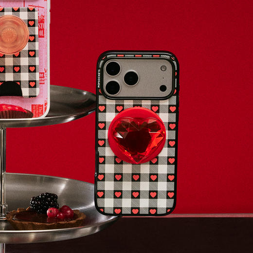 【Something Spicy 辣】爱心格纹·黑红 POPCASE手机壳 MagSafe Popcase磁吸款 iPhone17/16/15/14/13 商品图1