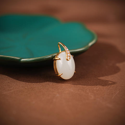 【泓馥】金镶羊脂白玉坠 商品图3