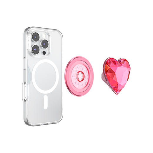 【Something Sweet 甜】悸动之心·MagSafe圆啪嗒 MAGSAFE磁吸手机气囊支架 Round圆啪嗒系列 异形 粉色 商品图3