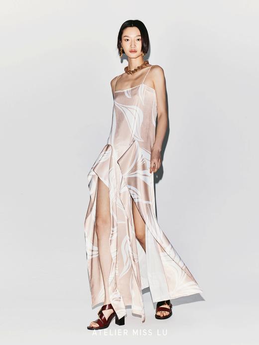 【夏威夷海浪】品牌定染印花立裁拼接高开衩吊带长裙 商品图3