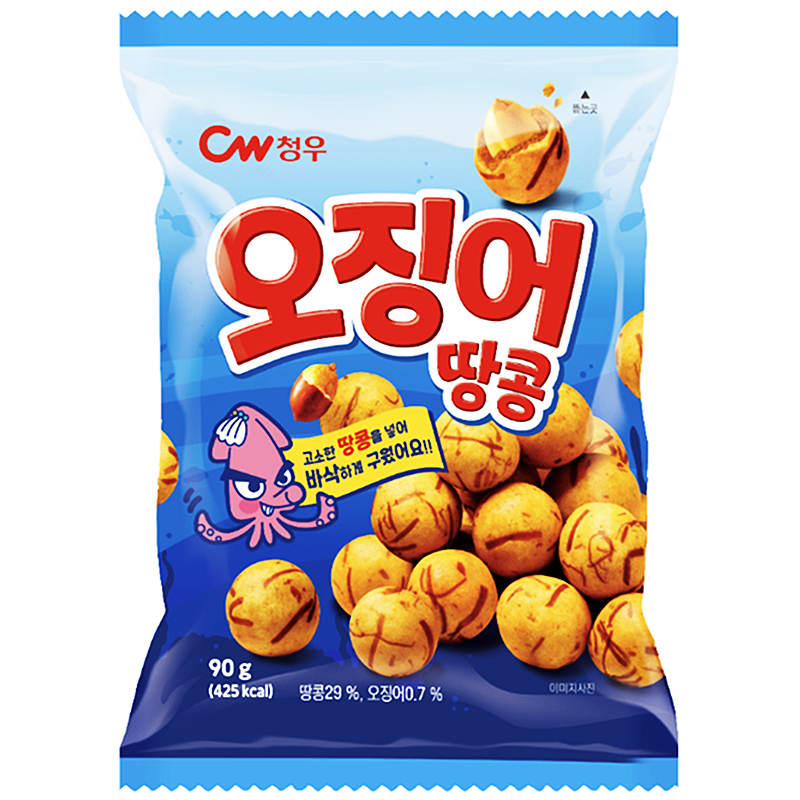 青佑友乌贼花生米90g청우 오징어 땅콩