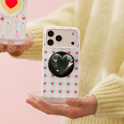 【Something Sweet 甜】爱心格纹·蓝 POPCASE手机壳 MagSafe Popcase磁吸款 iPhone17/16/15/14/13 商品图1