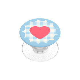 【Something Sweet 甜】怦然心动·蓝 POPGRIP泡泡骚手机粘贴式气囊支架 Graphic平面系列 蓝色 格纹 爱心