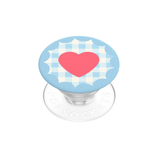 【Something Sweet 甜】怦然心动·蓝 POPGRIP泡泡骚手机粘贴式气囊支架 Graphic平面系列 蓝色 格纹 爱心 商品图0