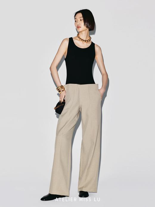 【日落轨迹】弹力针织拼接垂感阔腿连体裤 商品图3