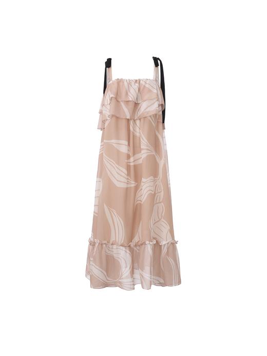 【绯露花园】品牌定染印花层次飘片吊带长裙 商品图0