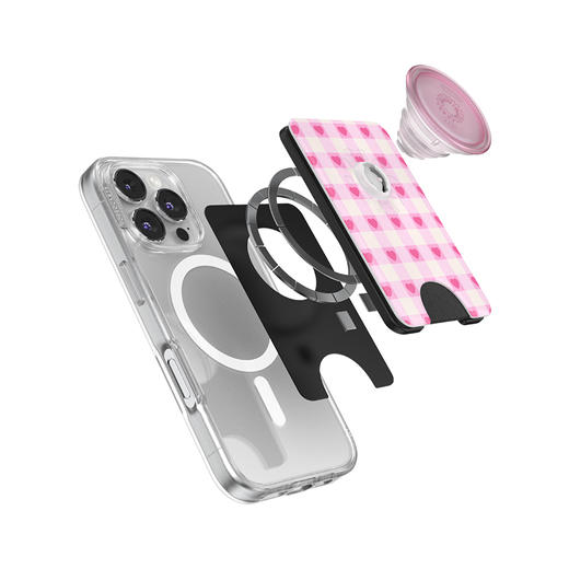 【Something Sweet 甜】粉色爱心格纹· MagSafe卡包 WALLET卡包 Wallet of Magsafe磁吸卡包系列 商品图3