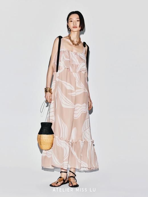 【绯露花园】品牌定染印花层次飘片吊带长裙 商品图1