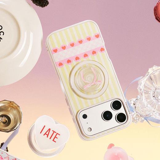 【Something Sweet 甜】条纹甜点桌·奶油黄 POPCASE手机壳 MagSafe Popcase磁吸款 iPhone17/16/15/14/13 商品图1