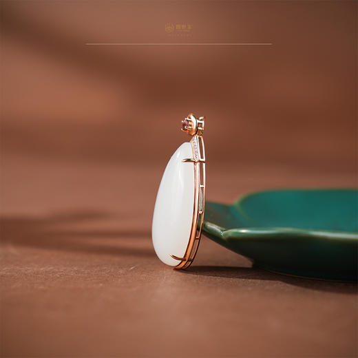 【娇兰】金镶羊脂白玉吊坠 商品图4