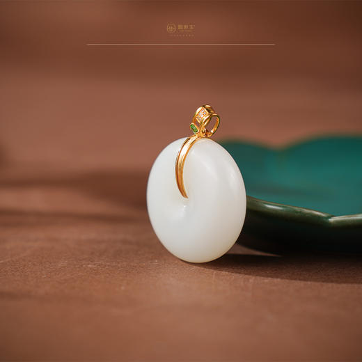 【时宜】金镶羊脂白玉平安扣 商品图1