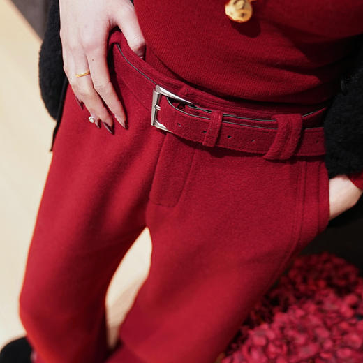 【预售7天】良木礼羊毛直筒裤（腰带）（1793） 商品图5