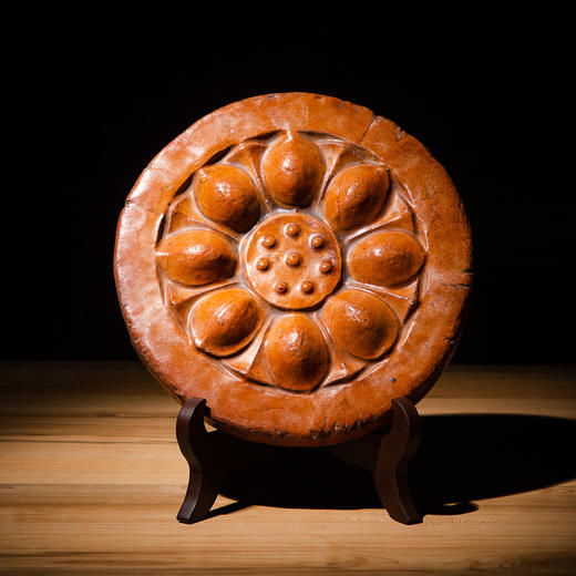 南北朝带釉莲花瓦当制砚 商品图0