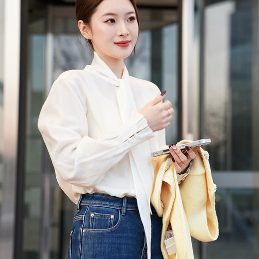 【预售7天】良木礼羊毛飘带衬衫（3455） 商品图0