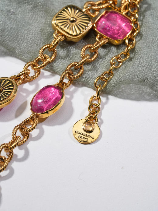 北京仓｜Goossens Paris-Cabochons-粉红系宝石 项链［法国设计师］ 商品图2