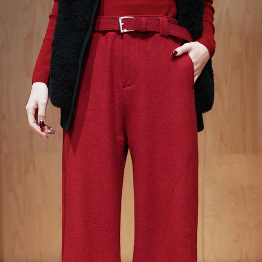 【预售7天】良木礼羊毛直筒裤（腰带）（1793） 商品图1