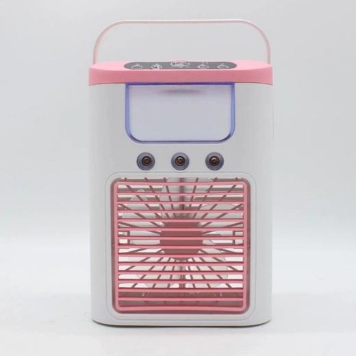 喷雾风扇 加湿器桌面冷风机 办公室静音学生宿舍小型电扇 USB充电式 粉色 商品图2