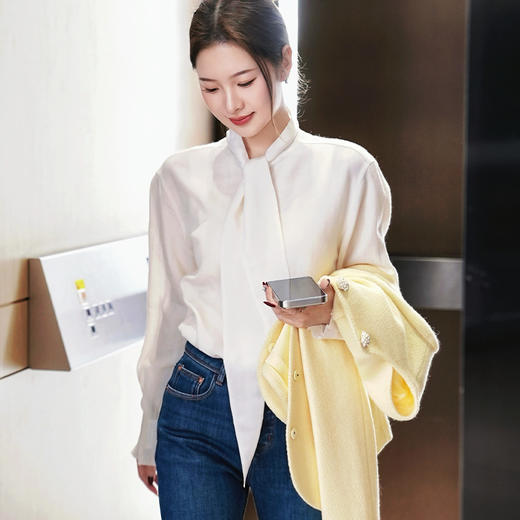 【预售7天】良木礼羊毛飘带衬衫（3455） 商品图1