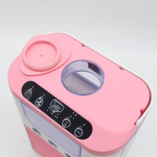 喷雾风扇 加湿器桌面冷风机 办公室静音学生宿舍小型电扇 USB充电式 粉色 商品图5