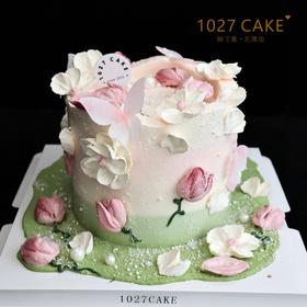 1027CAKE | 刮刀花  郁金香 春日小清新 少女款