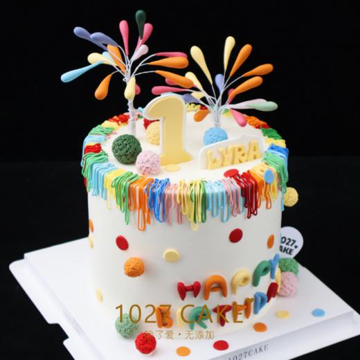 1027CAKE | 烟花蛋糕  多巴胺蛋糕 纯手工翻糖装饰（需提前2天预订） 商品图1