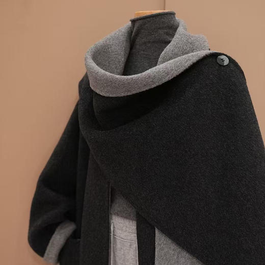 【特价不退换】 【预售7天】良木礼羊毛大衣（围巾）（2778F） 商品图1