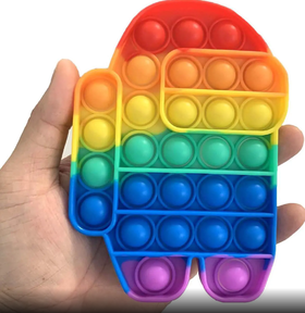 美国 硅胶解压泡泡板 指尖解压玩具 按按乐思维游戏