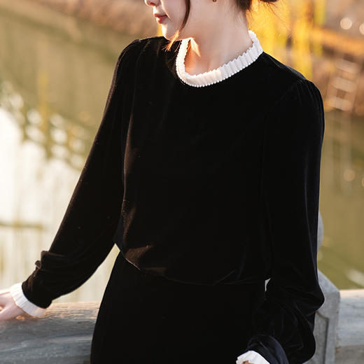 【预售7天】良木礼花边领上衣（1457） 商品图3