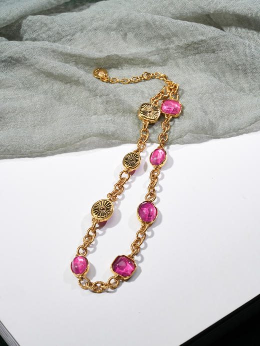 北京仓｜Goossens Paris-Cabochons-粉红系宝石 项链［法国设计师］ 商品图3