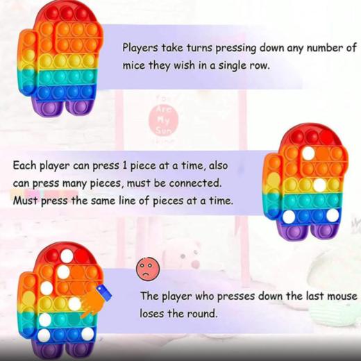 美国 硅胶解压泡泡板 指尖解压玩具 按按乐思维游戏 商品图3