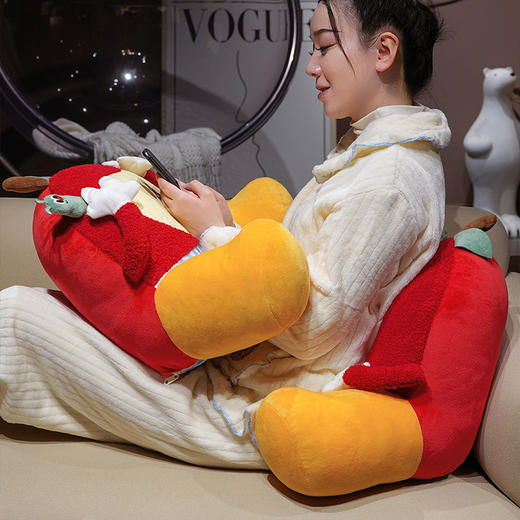 自然醒惊讶苹果小虫大脚床头靠垫QYL 商品图7