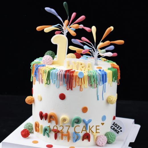 1027CAKE | 烟花蛋糕  多巴胺蛋糕 纯手工翻糖装饰（需提前2天预订） 商品图2