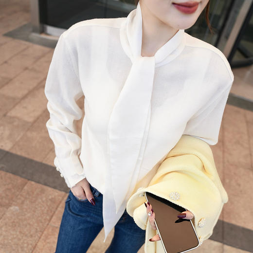 【预售7天】良木礼羊毛飘带衬衫（3455） 商品图3