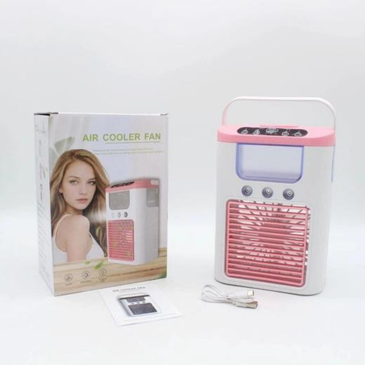 喷雾风扇 加湿器桌面冷风机 办公室静音学生宿舍小型电扇 USB充电式 粉色 商品图7