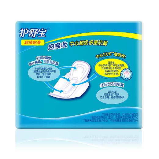 护舒宝网面卫生巾280mm*10片超值干爽贴身日夜用 姨妈巾 商品图2