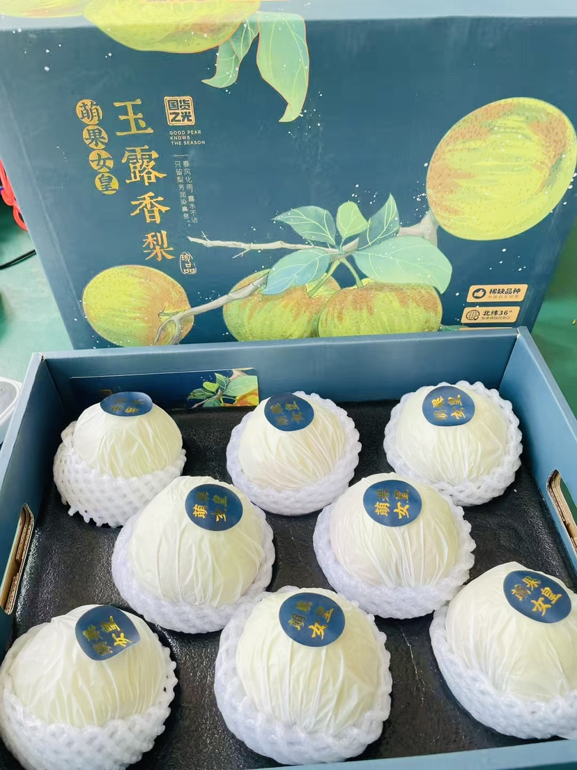 玉露香梨🍐🍐目前少有的好鲜梨，皮薄肉厚水份足，清甜水嫩，好吃[色][色]