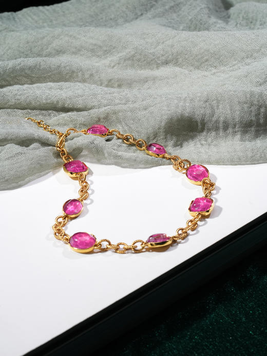 北京仓｜Goossens Paris-Cabochons-粉红系宝石 项链［法国设计师］ 商品图1