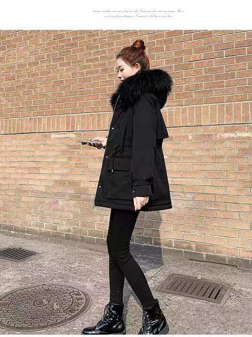 【自营】限时秒杀！亏本清仓，不参与退货！！真毛领有质感【羽绒服】含绒量90%。派克羽绒收腰品质高密面料可抽绳中款羽绒服-喜出 商品图1