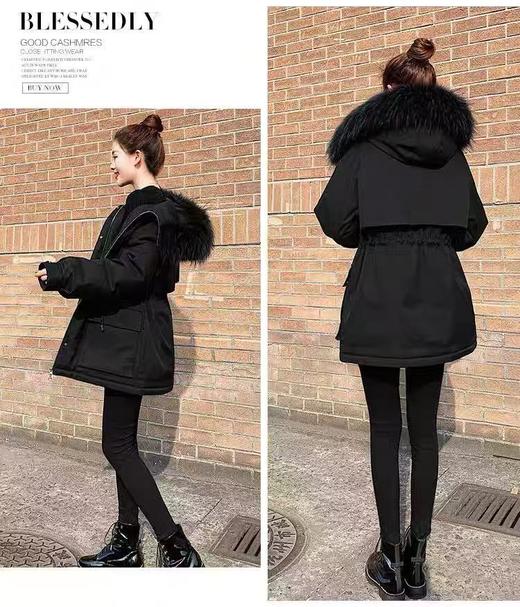 【自营】限时秒杀！亏本清仓，不参与退货！！真毛领有质感【羽绒服】含绒量90%。派克羽绒收腰品质高密面料可抽绳中款羽绒服-喜出 商品图2