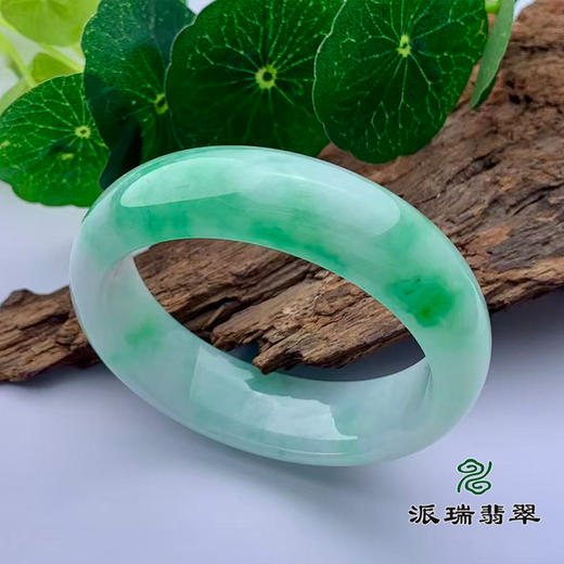 派瑞翡翠 翡翠手镯 糯种 绿色 商品图0