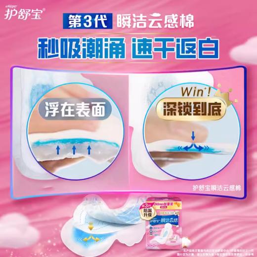 护舒宝卫生巾240mm6片瞬洁云感姨薄款姨妈巾透气瞬吸 商品图3