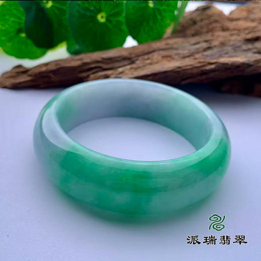 派瑞翡翠 翡翠手镯 糯种 绿色 商品图2