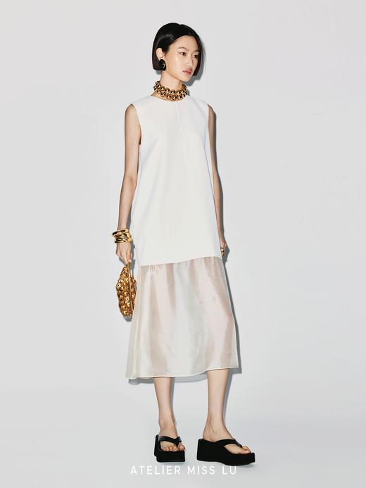 【日光倾城】薄纱拼接设计无袖廓形连衣裙 商品图2