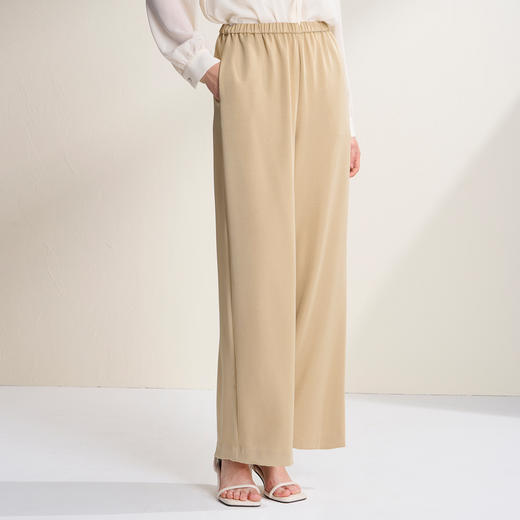 EITIE爱特爱轻松百搭松紧腰显瘦直筒通勤休闲裤2026春季新款A2605105 商品图6