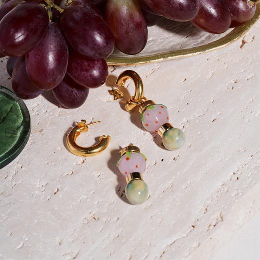 北京仓｜House of Fou-Berry-草莓 瓷石 吊坠 耳环［土耳其设计师］ 商品图0