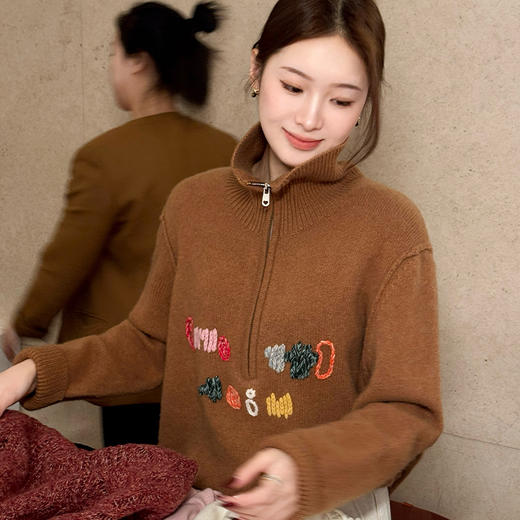 【特价不退换】【部分现货】良木礼山羊绒半拉链上衣（1471F） 商品图0